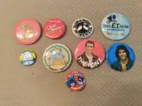 Vintage Pinback Buttons - movie, comic themed
