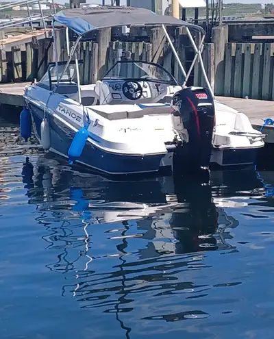This is a great boat everything works great, any questions please ask. Blue and white colors, snap i...
