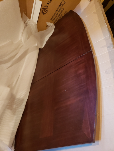 Wood dining table, curved sides, View more