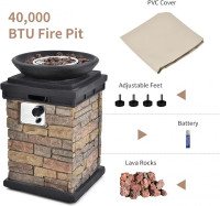 DORTALA 40,000 BTU Propane Fire Pit, Outdoor Fire Pit Bowl