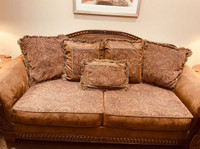 Ashely brown wooden sofa