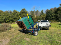 Front loader bin trailer and 20 dumpsters for sale