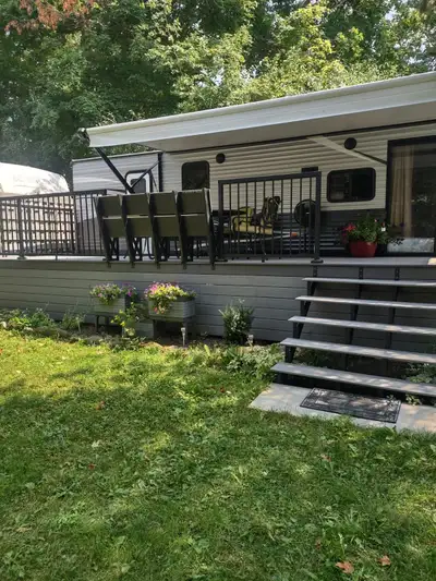 Discover your perfect home away from home trailer located in https://edgewatertrailerpark.com with t...