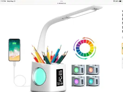 wanjiaone Study LED Desk Lamp with USB Charging new price, View more