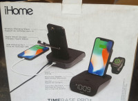 iHome Timebase Pro+ Triple Charging Bluetooth Alarm Clock