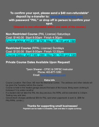 LAST MINUTE - PAL Course (Non-Restricted) April 13th