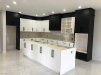 Refinish and refacing kitchen cabinets with high quality spray p