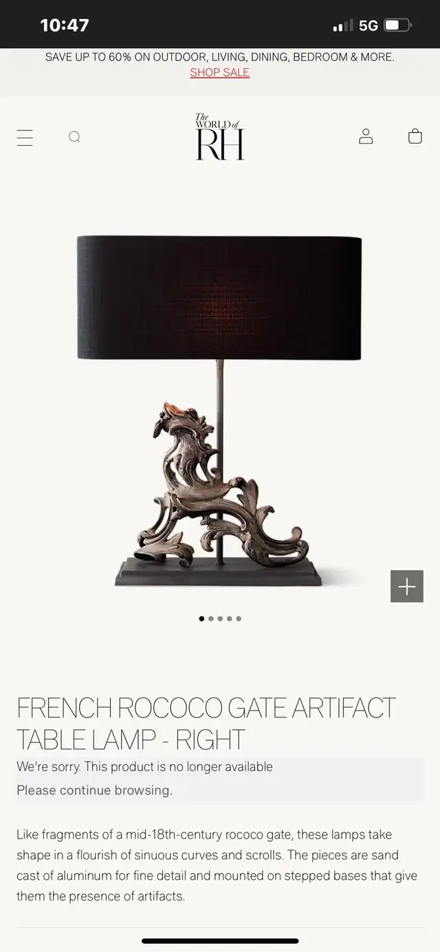 FRENCH ROCOCO GATE  TABLE LAMP - set right and left lamps in Indoor Lighting & Fans in City of Toronto - Image 2