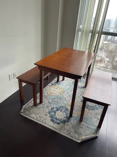Modern dining table perfect size for condo living, View more