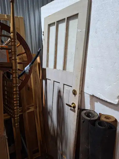 Nice and solid raised panel exterior wooden door. Everything in great shape. No keys though. Make an...