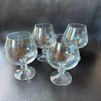 4 vintage cognac brandy snifters glasses
