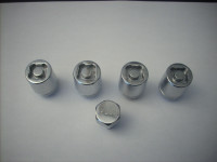 M12 x 1.25 CHROME PLATED CONE WHEEL LOCK SET FOR STUDS