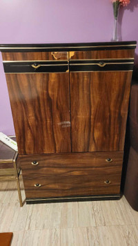Dresser with shelves and two large drawers