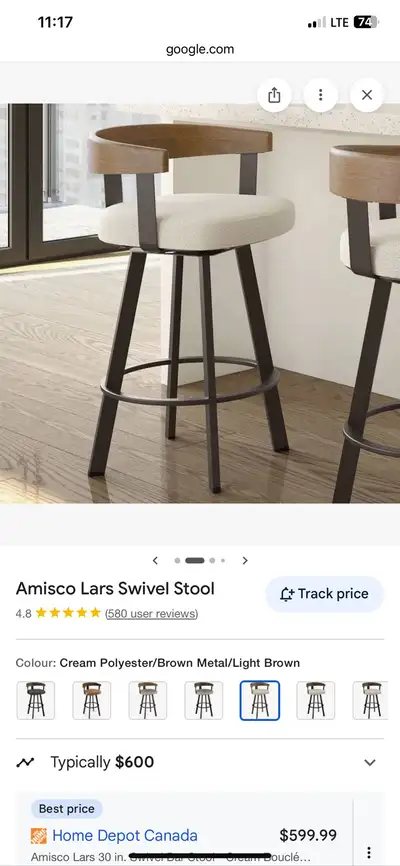 unassembled Amisco Lors bar stool chair, View more