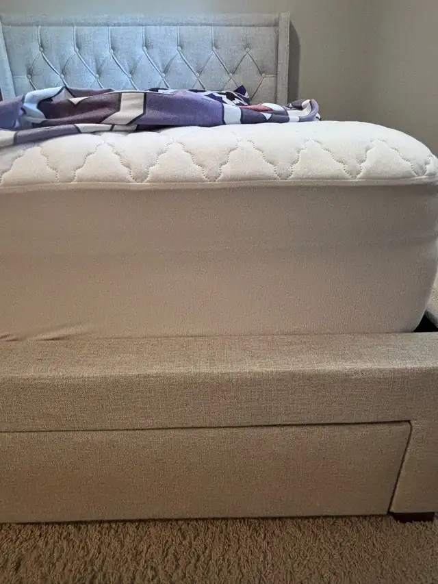 Queen-size box bed with mattress - $350 in Beds & Mattresses in Delta/Surrey/Langley - Image 7