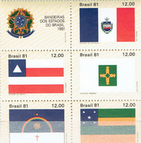 BRASIL. Se-Tenant de 6 timbres neufs de l'année 1981.