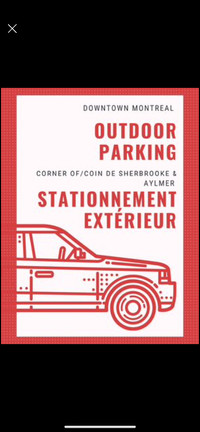 Downtown Montreal outdoor parking space/stationnement exterieur