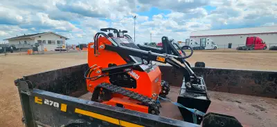 Mini Skid steer and dump trailer for hire, View more