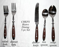 Chefs Flatware BISTRO WOODGRAIN BROWN Stainless steel 18/8 5pcs+