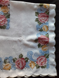 Antique peony flowers table cloth