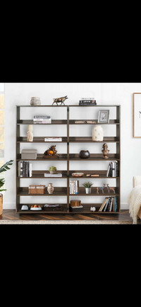 Contemporary Mobile 6-Tier Bookshelf with Wheels
