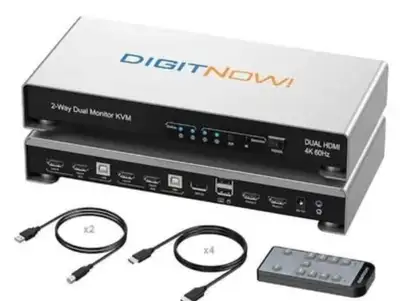 KVM Switch HDMI 2 Computers 2 Monitors,, View more