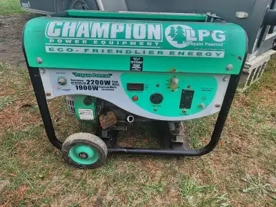 For sale a very rare, used Champion Propane Powered Generator Eco-Friendly LPG 2200Watt Peak Power,...