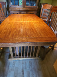Large, unique wooden dining room table