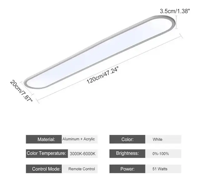 4FT LED Flush Mount Ceiling Light in Indoor Lighting & Fans in Kitchener / Waterloo - Image 3