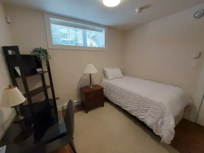 Furnished room for month to month rent from May for One Single Female in clean 3 bedrooms apartment...