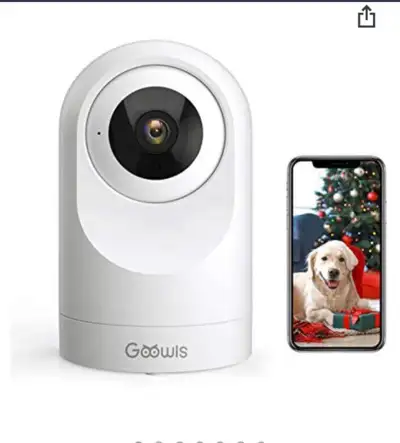 Security Camera Indoor, Goowls WiFi Camera for Home Security 1080P Pan/Tilt 2.4GHz Dog Camera Wirele...