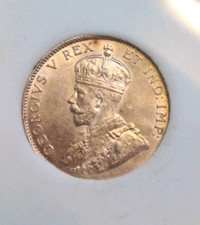 1911 Canada 25 cent MS 65
