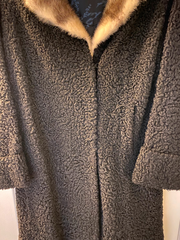 Vintage Persian Lamb Wool BlackWoman’s 3/4 Coat with Mink Collar in Women's - Tops & Outerwear in Hamilton - Image 3
