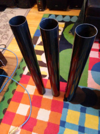 SET 3 PLASTIC PIPES 28 1/4 " LONG. 3 FOR 5$