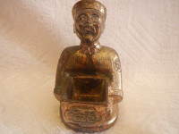 Japanese Vintage Cast Brass Man Figurine, marked Japan