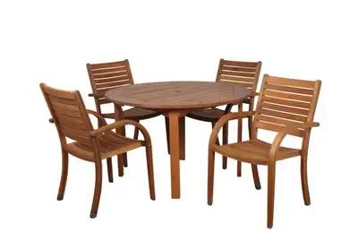 Acacia Wood 5-Piece Patio Dining Set, View more