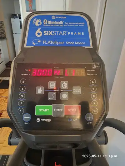 Get in shape with this used Horizon EX-59 elliptical machine, featuring Bluetooth connectivity and a...
