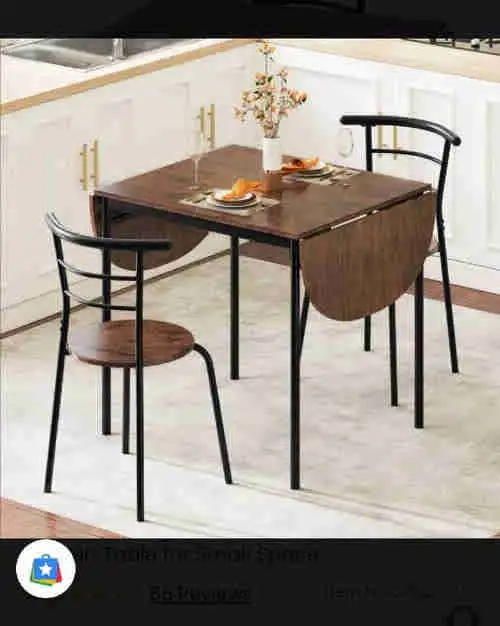 Costway folding leaf dinning table and 2 chairs in Dining Tables & Sets in Markham / York Region - Image 2