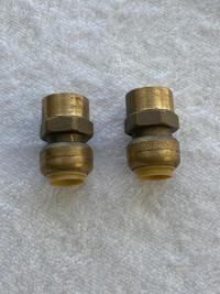 ½” x ½” Female (FNPT) Brass Push-to-Connect Connectors (2 pcs)