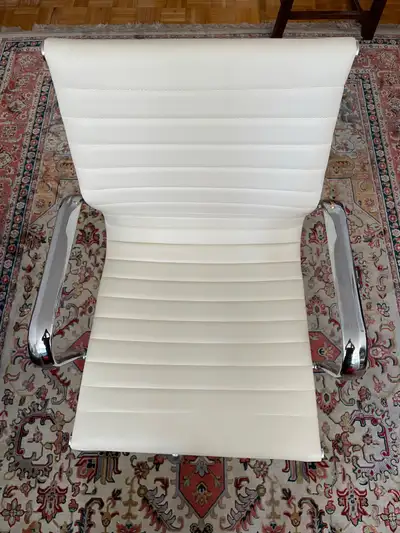 Moustache® Modern High-Back Ribbed Office Chair – White (Model: , View more