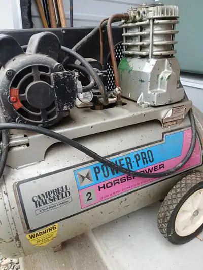Campbell Hausfeld 2 hp compressor in good condition large tank runs on 220 volt $175 or BO