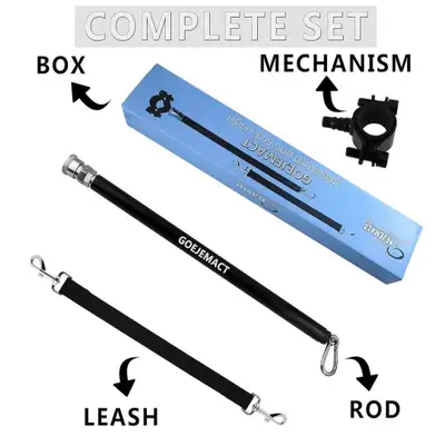GOEJEMACT Dog Bike Leash, Retractable, Black, Hands Free | With Shock Absorbers, Safety Dog Leash At...