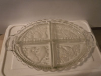 Glass Serving Platter, Made in Czechoslovakia