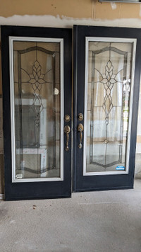 Front doors with full length inserts incl. hardware  and keys