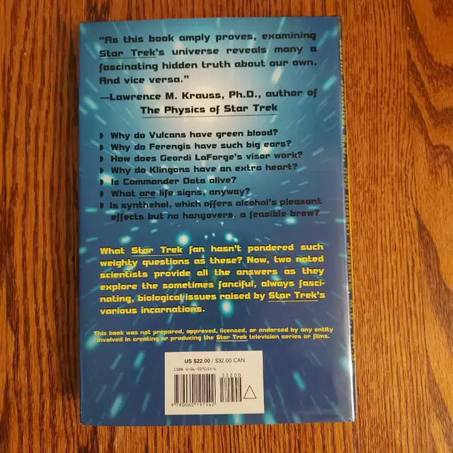 Star Trek  THE BIOLOGY OF STAR TREK HC   Susan Jenk in Fiction in City of Toronto - Image 3