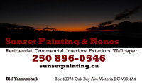 INTERIOR PAINTING  -SUNSETPAINTING.CA -AVAILABLE NOW