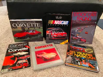 Corvette and NASCAR books. Great condition $5.00 ea.