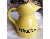 BERGER YELLOW CERAMIC PITCHER