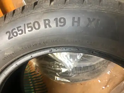 Set of 4 Continental 265/50 R19 H XL Winter Tires - barely used. Available immediately Woodstock, On...
