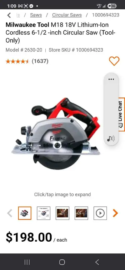 Milwaukee circular saw, View more